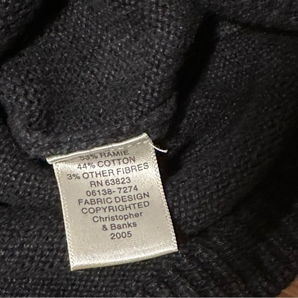 Christopher & banks hand embroidered size small black sweater with leaves - Picture 7 of 11